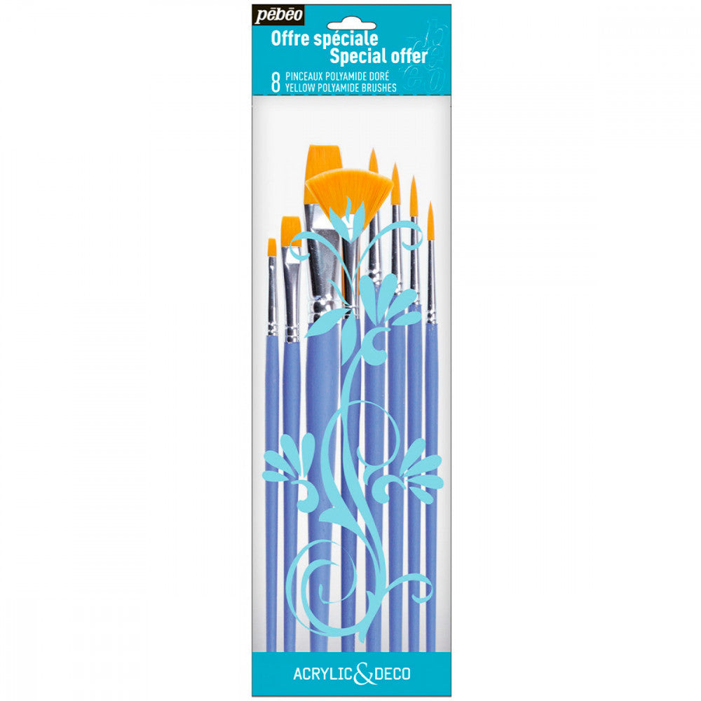 Kit de Pincéis Sintéticos Pébéo 8 Peças 951170